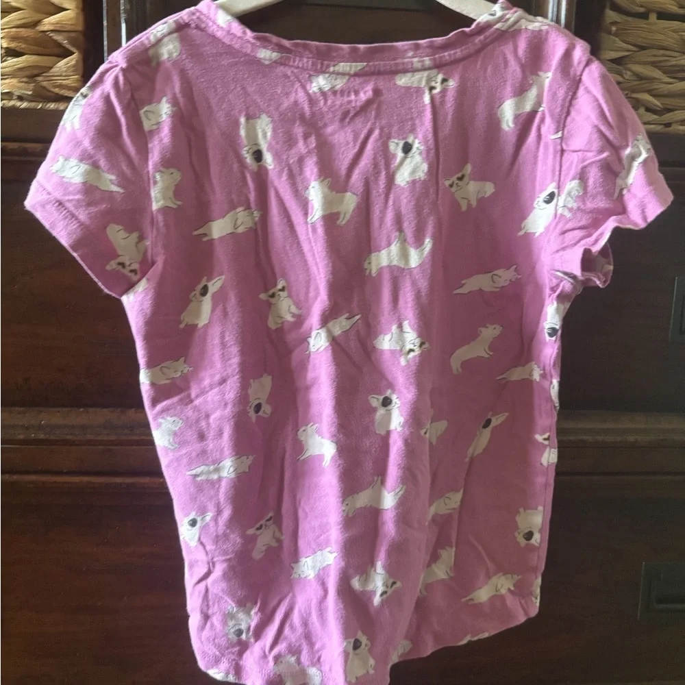 Old Navy pink dog print short sleeve tee in size M